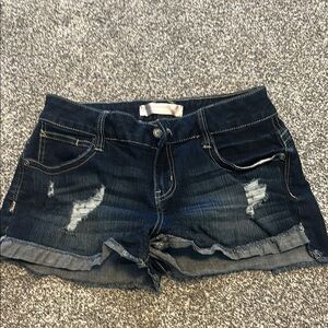 No Boundaries Blue Jean Shorts Distressed Cuffed - Juniors!!